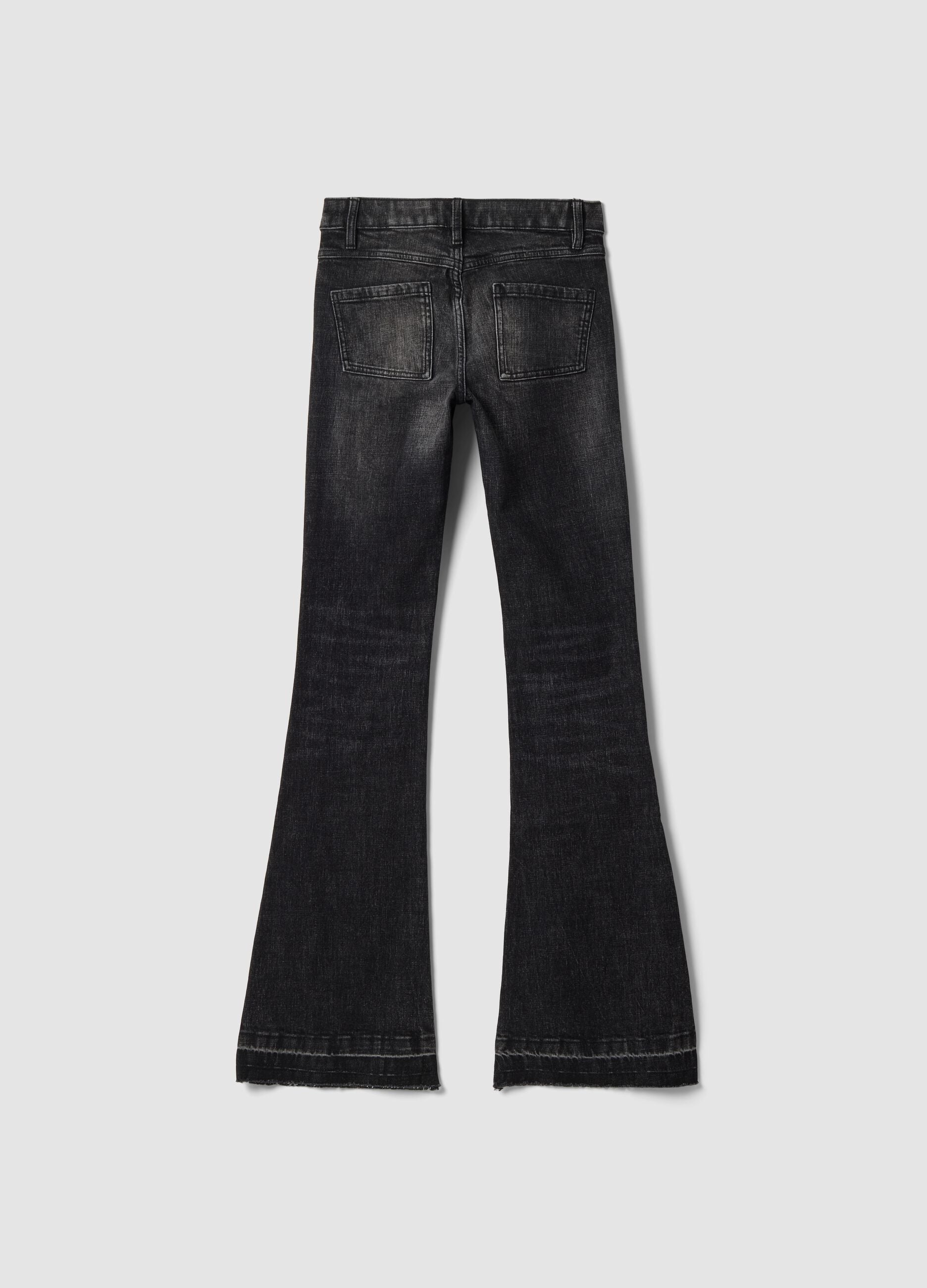 Slim Flare Black Washed Denim