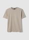 Beige Pure Cotton Crew Neck T-Shirt Regular Fit_4