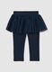 Girls' blue skirted leggings in cotton blend slim fit_0