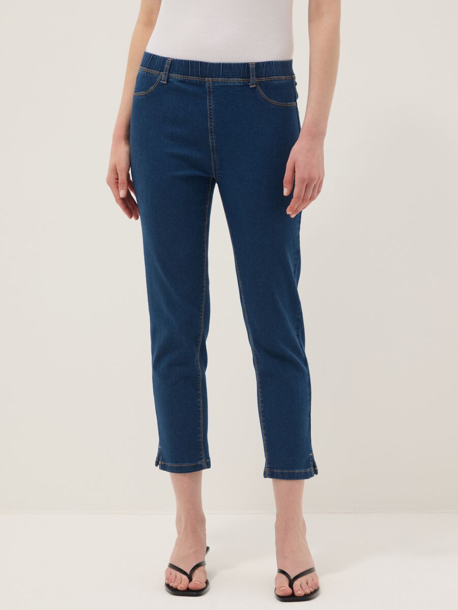 Blaue skinny fit Stretch-Denim-Mischung Jeans_1