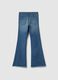 Girls' Blue Stretch Cotton Flare Fit Jeggings_4