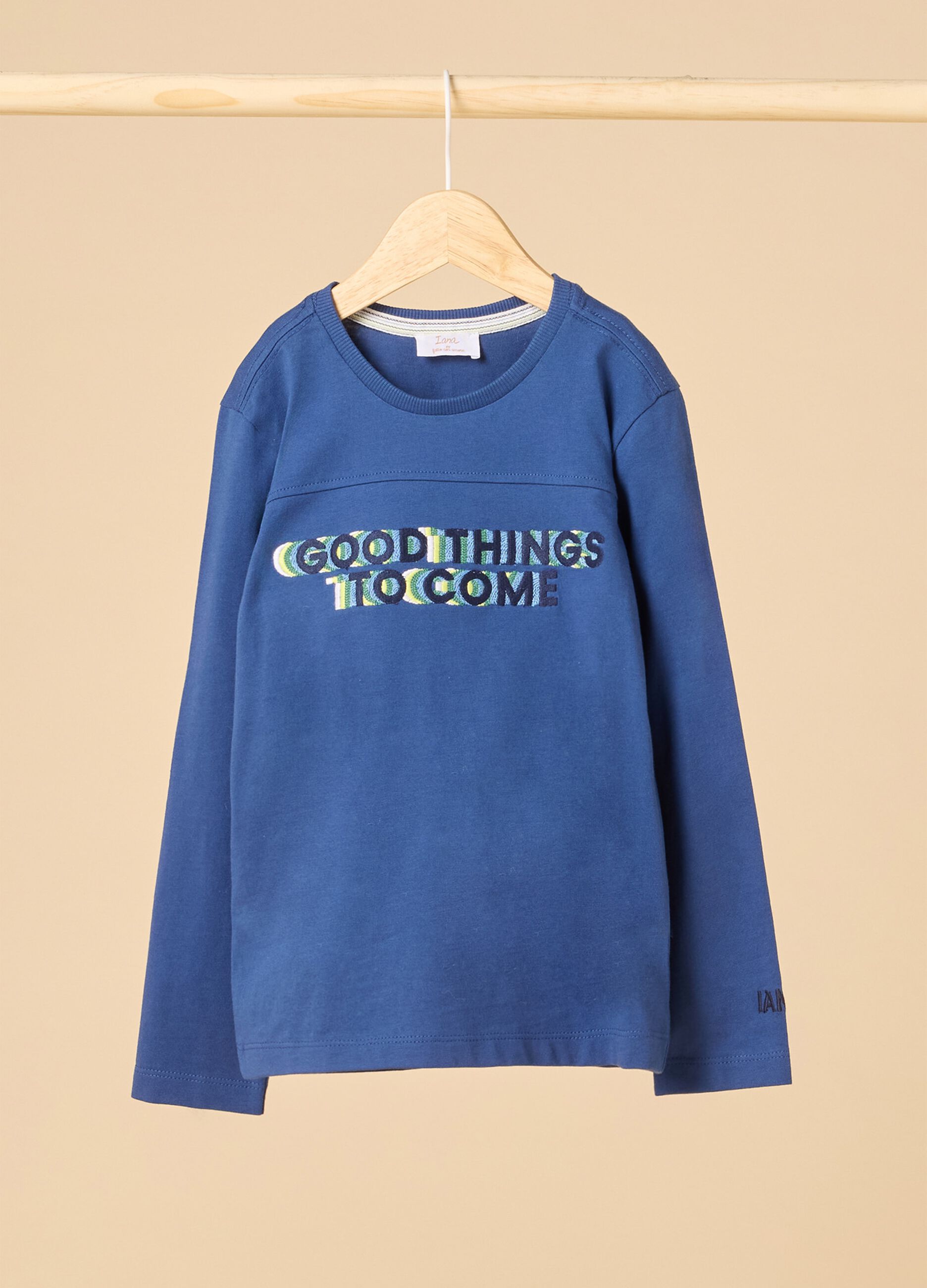 Cotton sweatshirt with embroidery