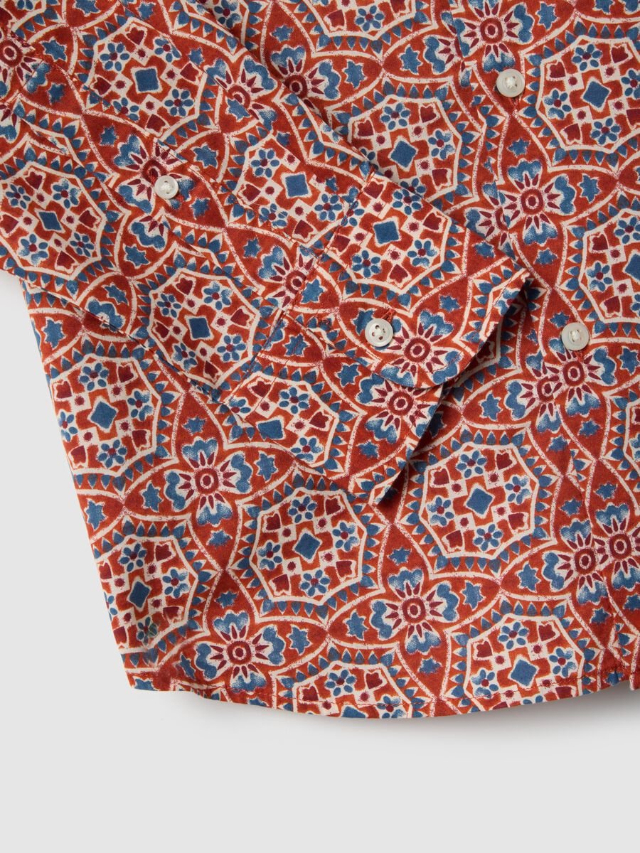 Multicolour pure cotton shirt regular fit with pattern_5