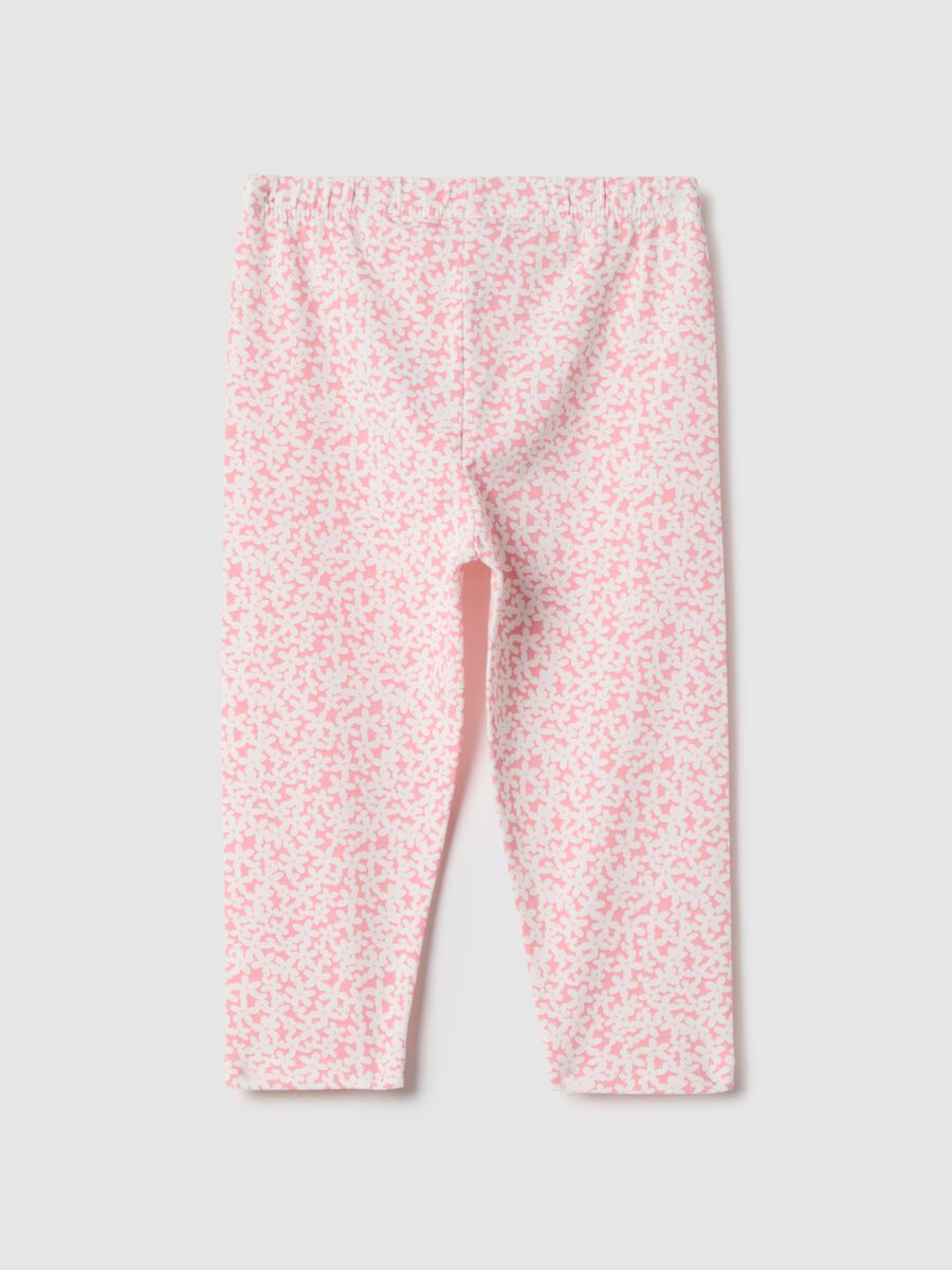 Multicoloured stretchy cotton leggings for girls slim fit_1