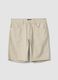 Beige pure cotton regular-fit Bermuda shorts_4