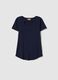 T-shirt blu premaman in cotone e modal elasticizzato_4