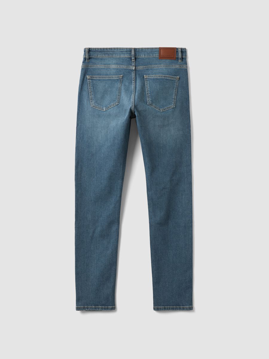 Mid-wash slim-fit stretch cotton jeans_2