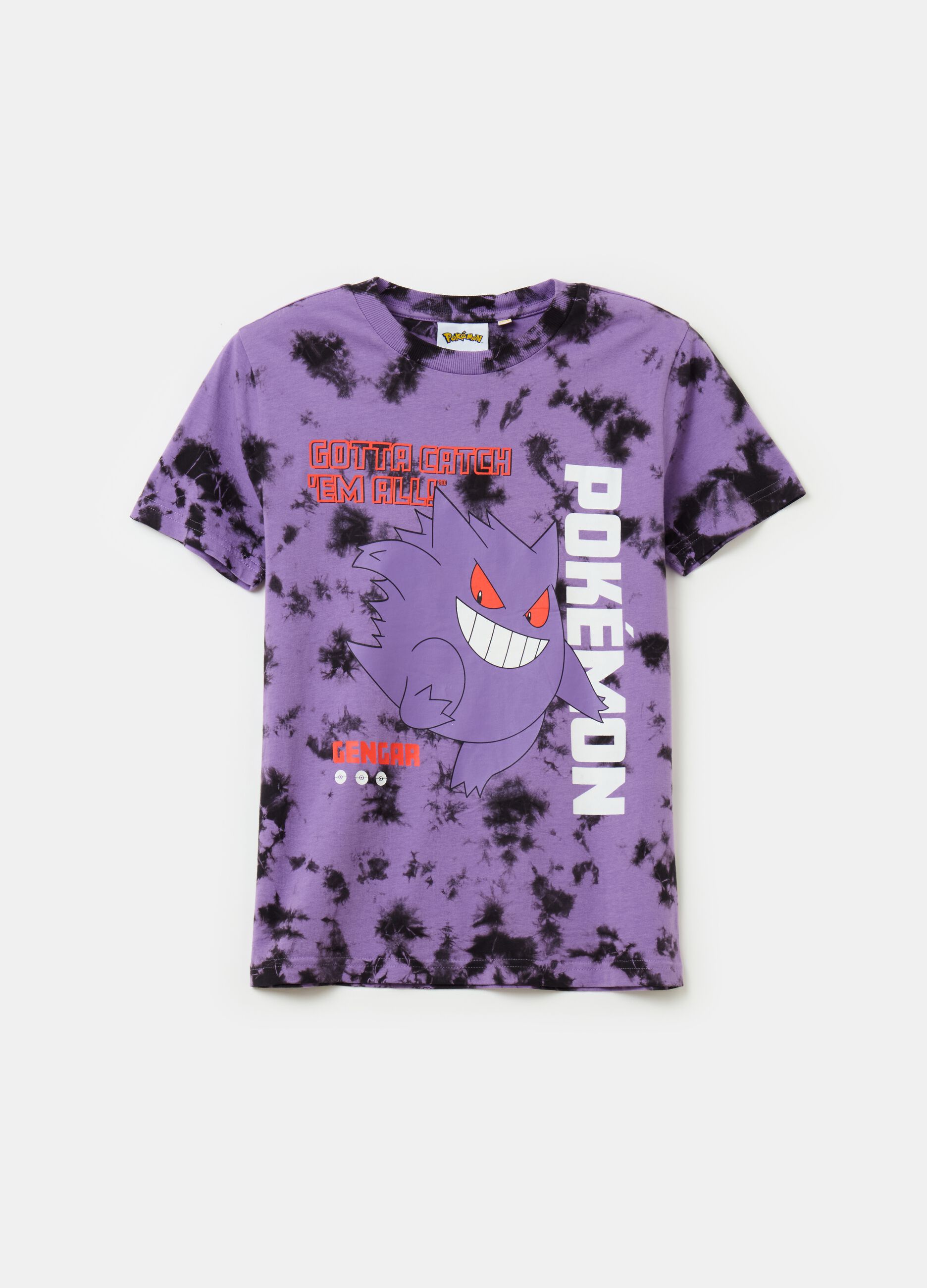 Camiseta Tie Dye con estampado Pokémon Gengar