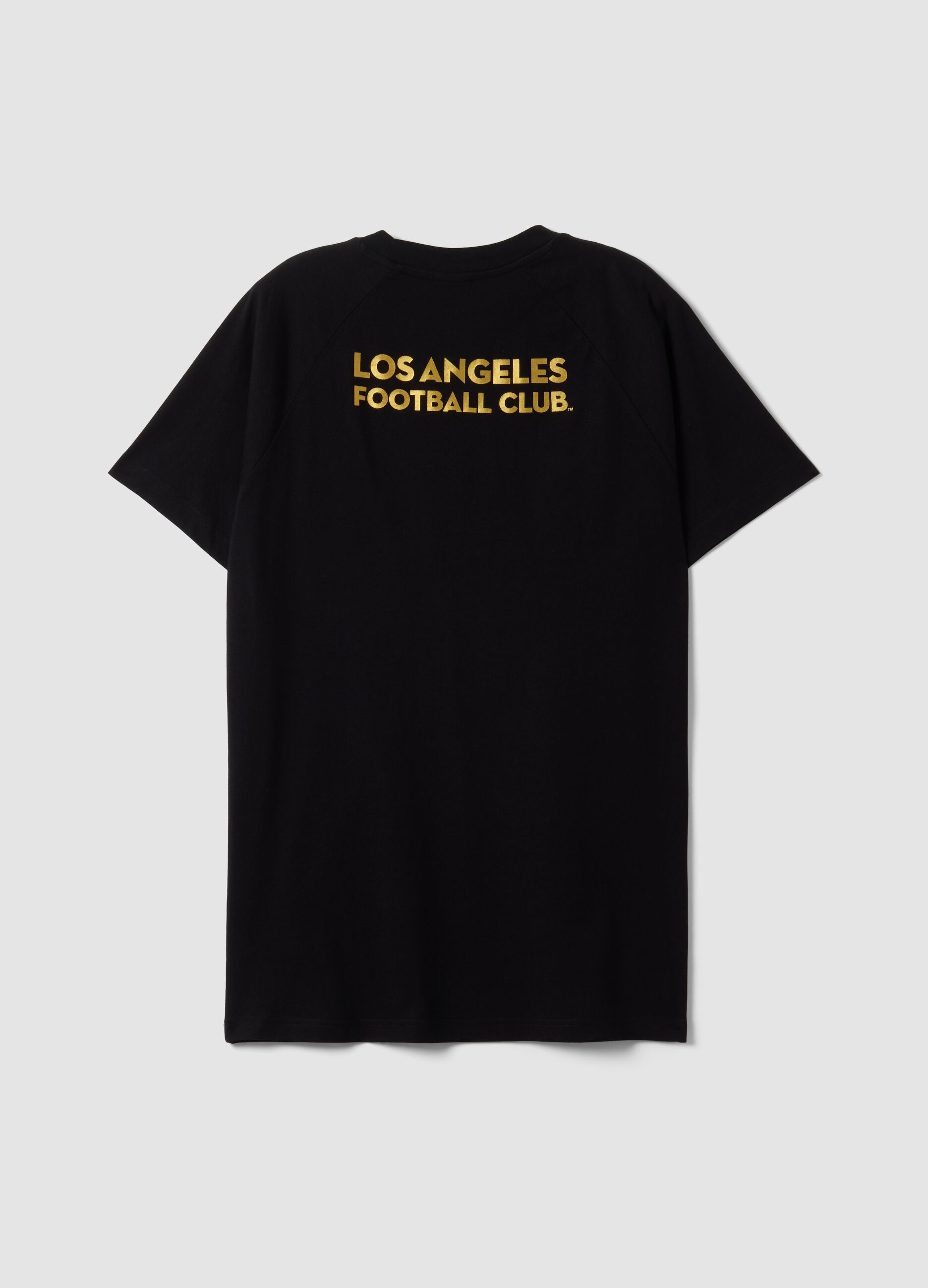 Schwarzes T-Shirt aus reiner Baumwolle mit Los Angeles FC Print