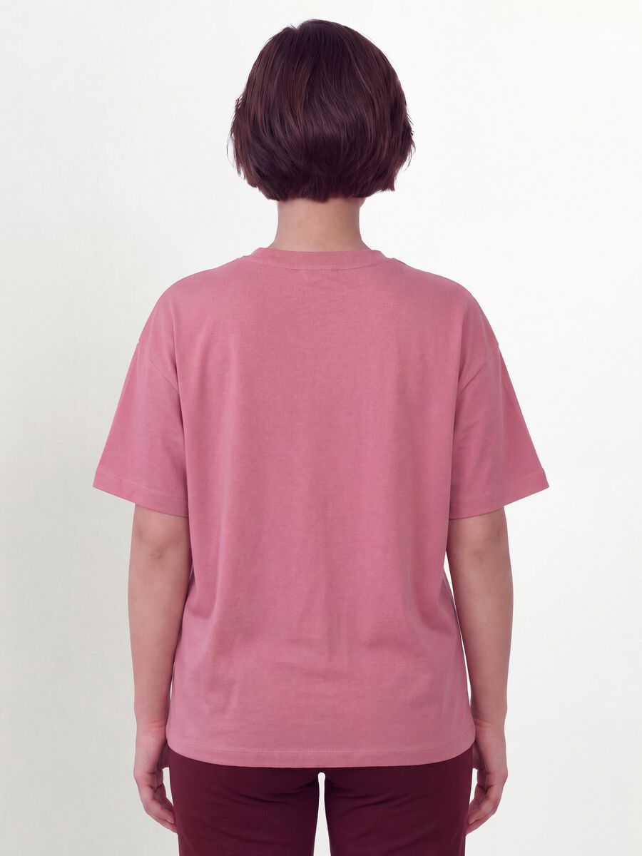 Pink crew-neck T-shirt in stretch cotton-modal blend, regular fit_3