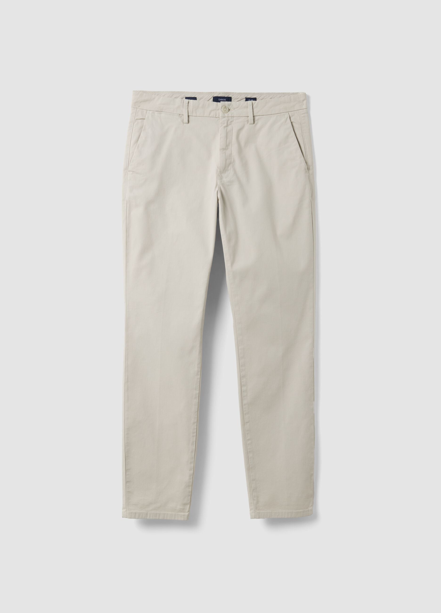 Wei&szlig;e Slim-Fit-Chinohose aus Stretch-Baumwolle