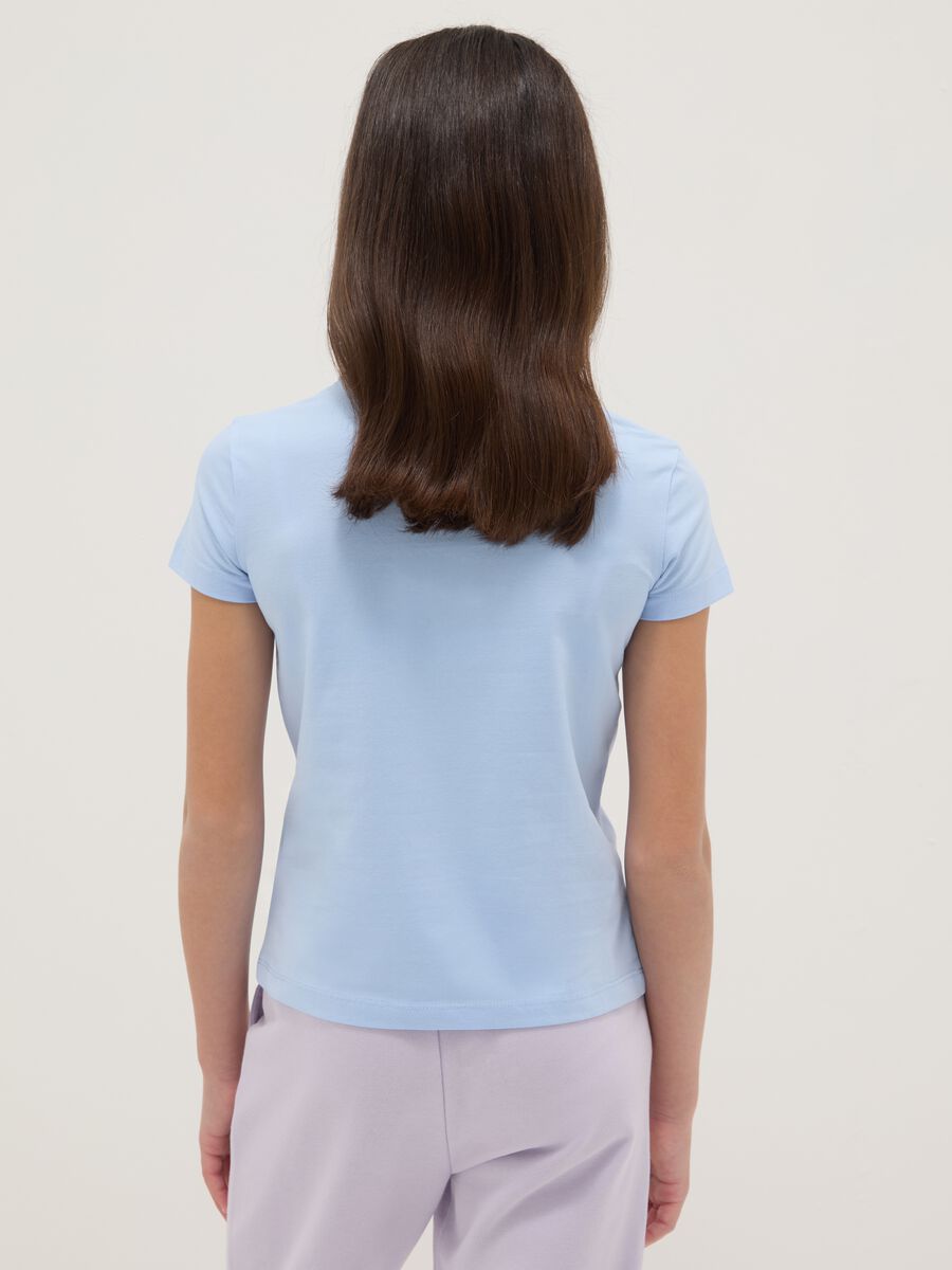 Girls' blue cotton blend t-shirt regular fit_1