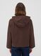 Braune Parkajacke aus Baumwollmix mit Kapuze und Rippkragen_3