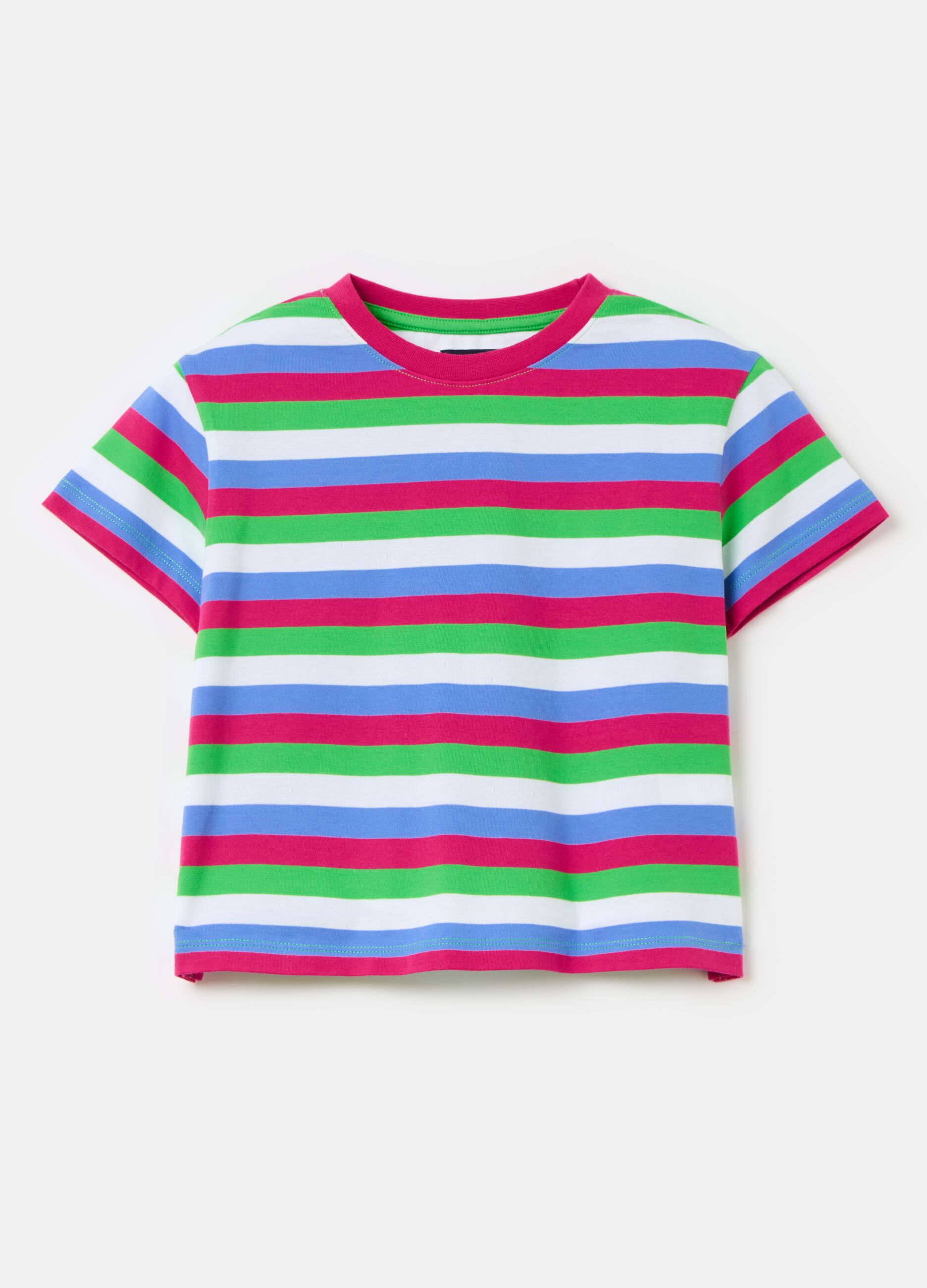 Camiseta de algodón con estampado de rayas