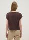 Brown cotton-linen blend short-sleeve T-shirt, regular fit_3
