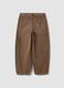 Brown pure cotton embroidered balloon-fit jeans_2