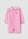 Pink gingham nursery smock with zip and cute animal embroidery_0