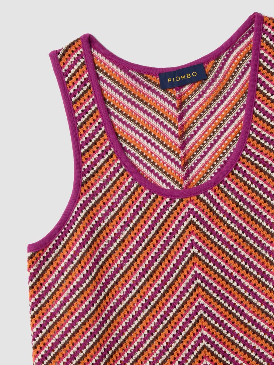 Multicolour crochet tank top in stretch fabric, regular fit_5
