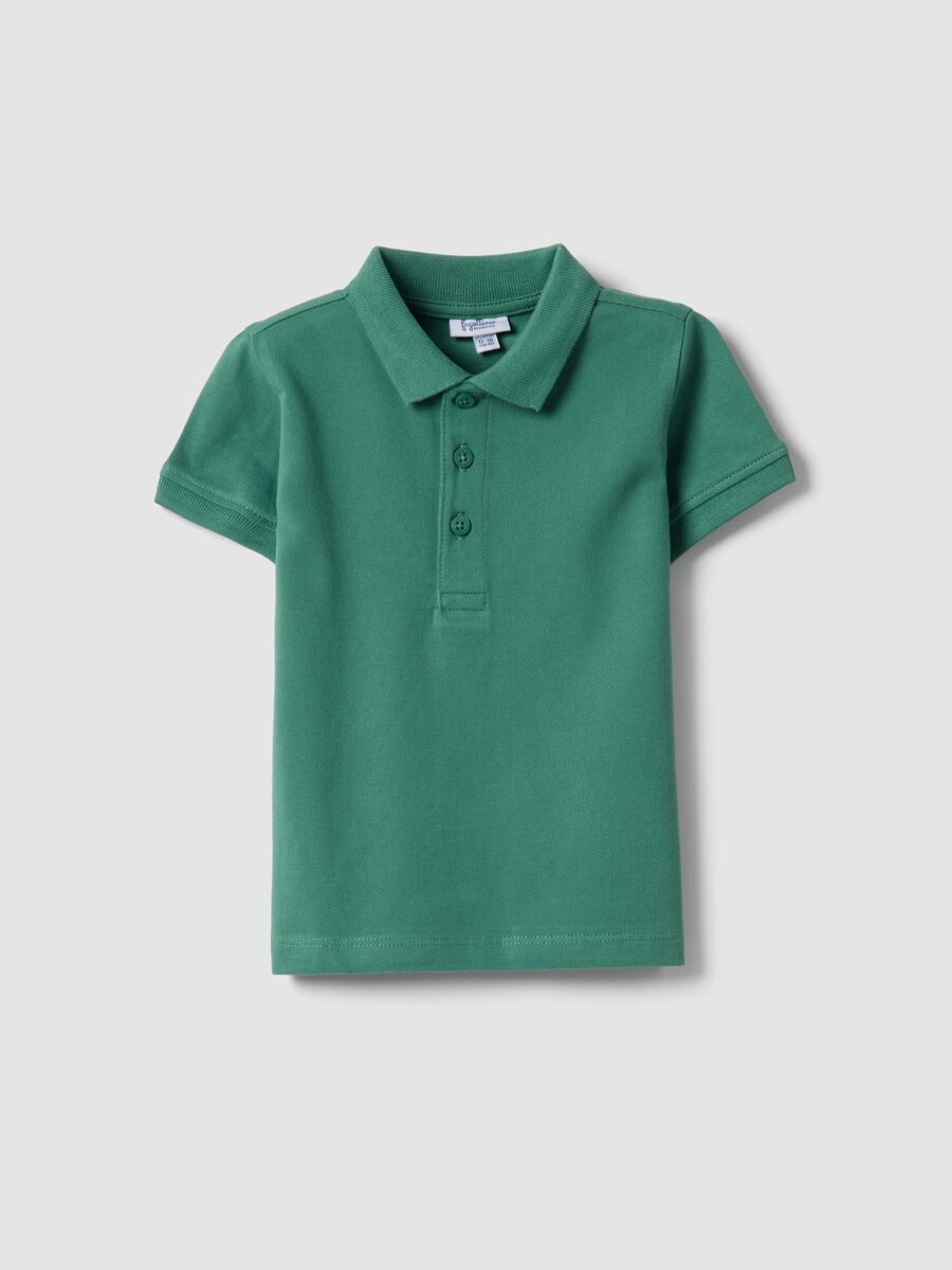 Boys&rsquo; green organic cotton polo shirt, regular fit_0