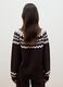 Brown jacquard wool-blend crew-neck jumper, regular fit_3
