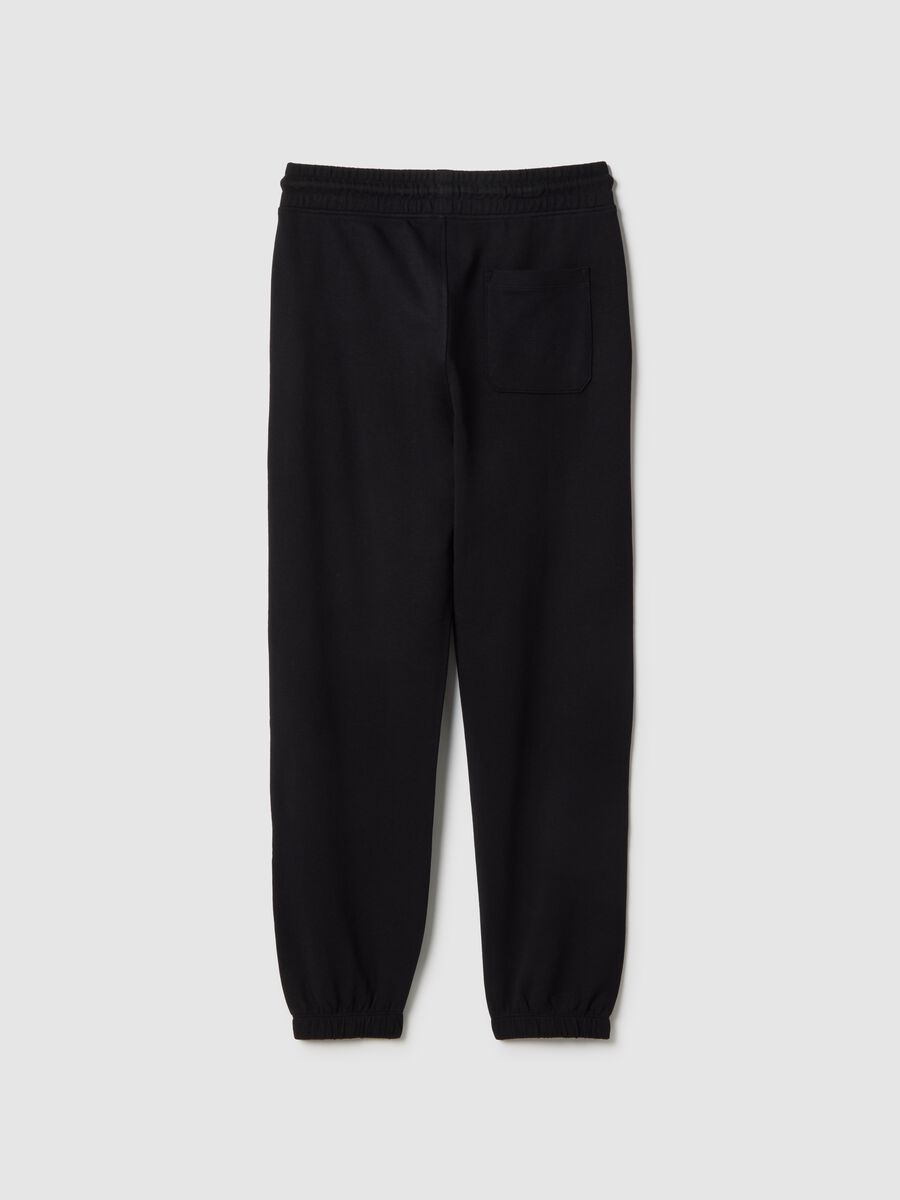 Boys' regular fit pure cotton black jogger trousers_4