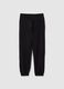 Boys' regular fit pure cotton black jogger trousers_4