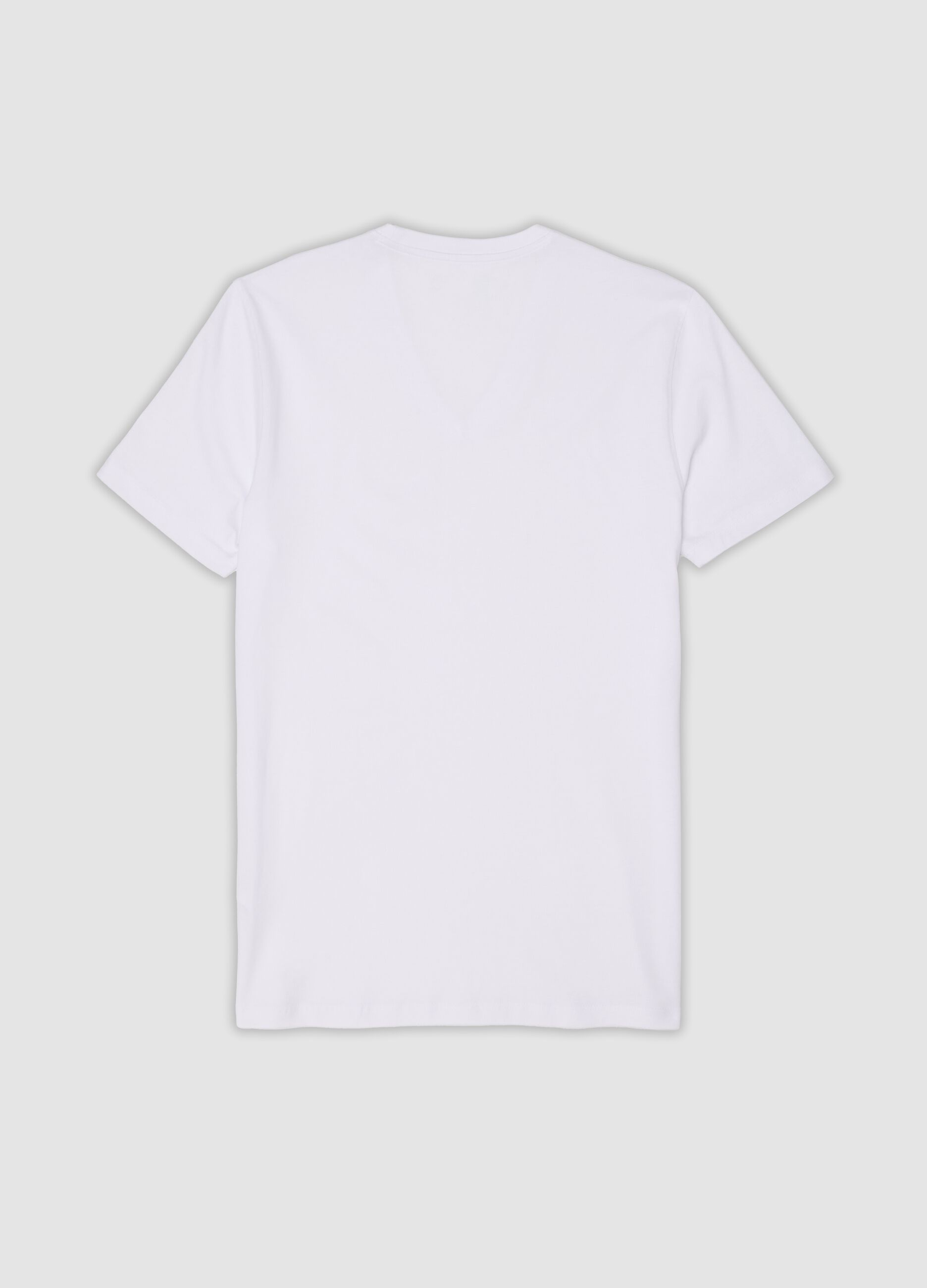 White pure Supima cotton V-neck T-shirt, regular fit