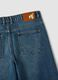 Blue denim barrel jeans in pure cotton_1