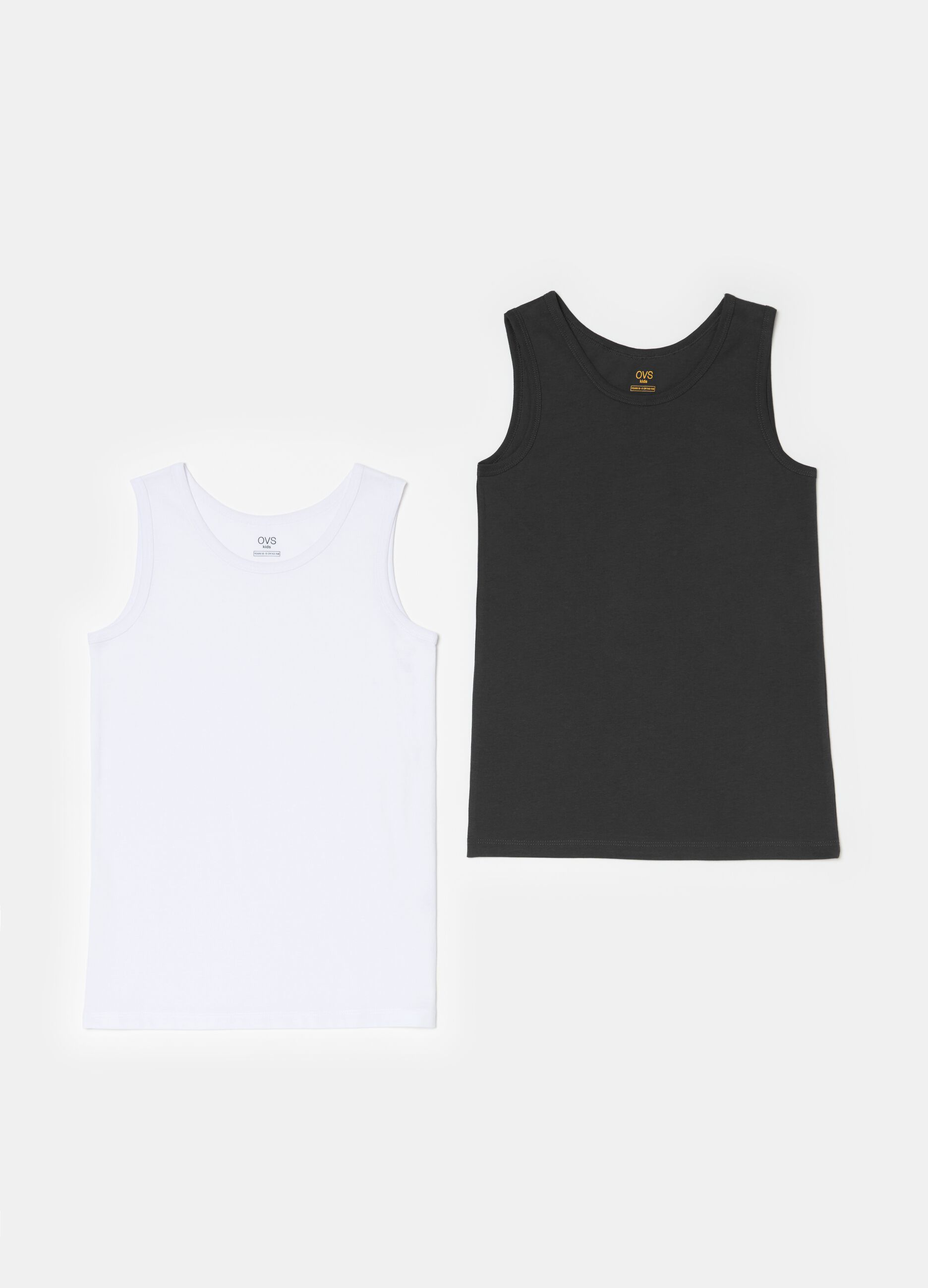 Two-pack racerback vests with round neck