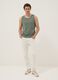 Green pure cotton tank top_0