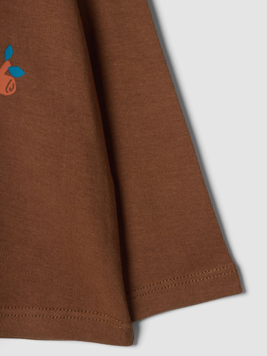 Maglia marrone scuro in puro cotone organico con dolcevita_3