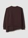 Braunes Sweatshirt aus Baumwollmix mit Rundhalsausschnitt und Spitze_2