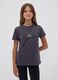 Grey pure organic cotton T-shirt with front and back print for girls_1