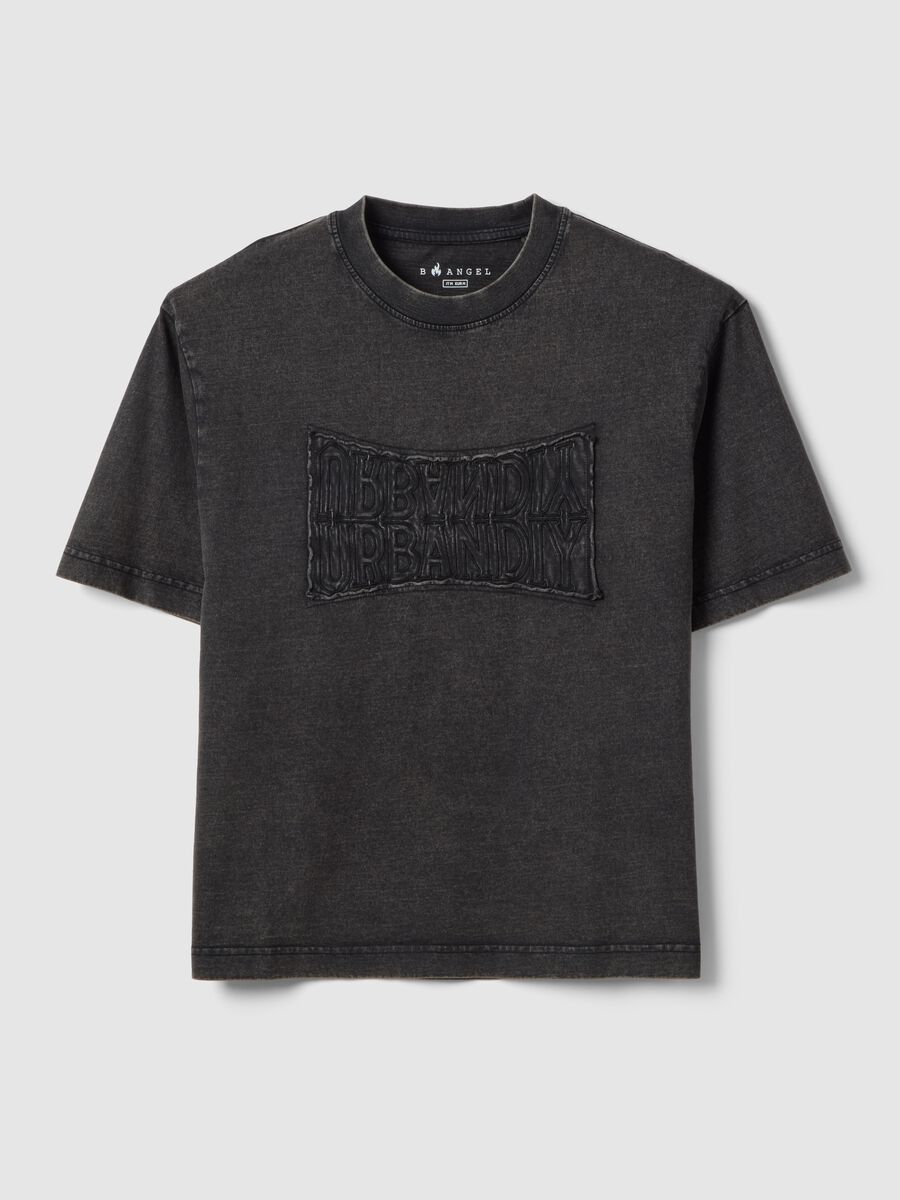 Black pure cotton regular fit top with buttons_0