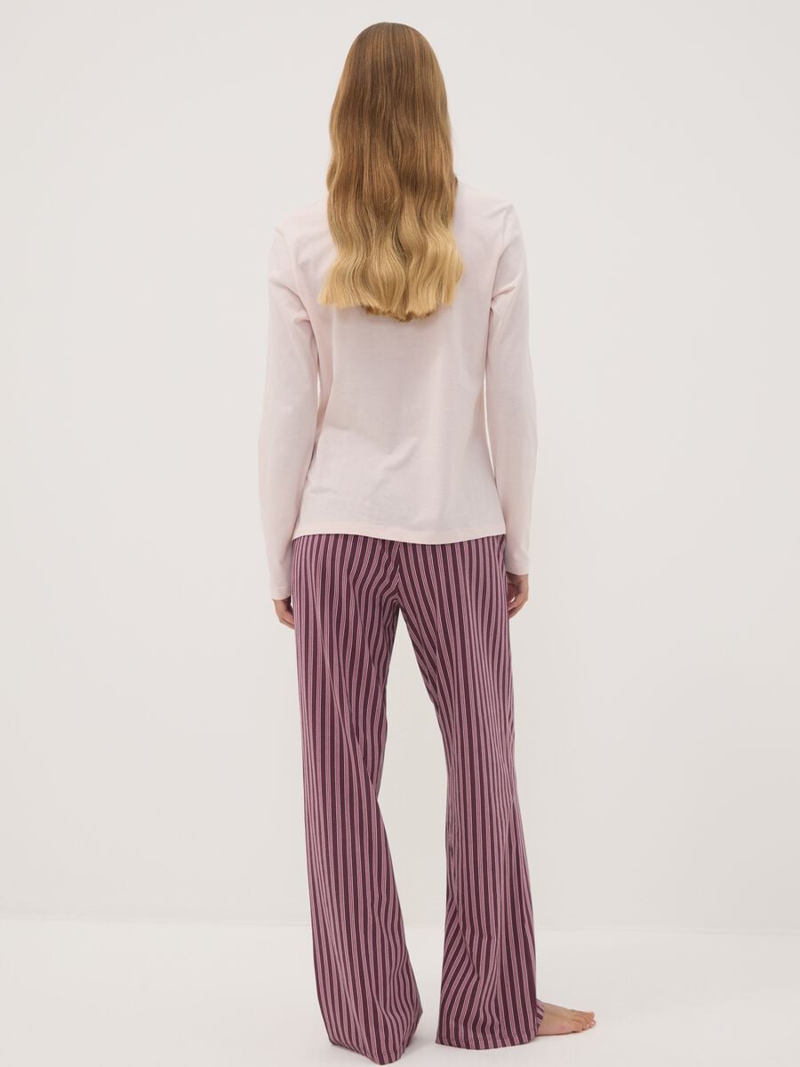 Mauve purple organic cotton crew-neck pyjamas_3