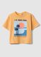 Orange pure cotton t-shirt with print for toddler_0