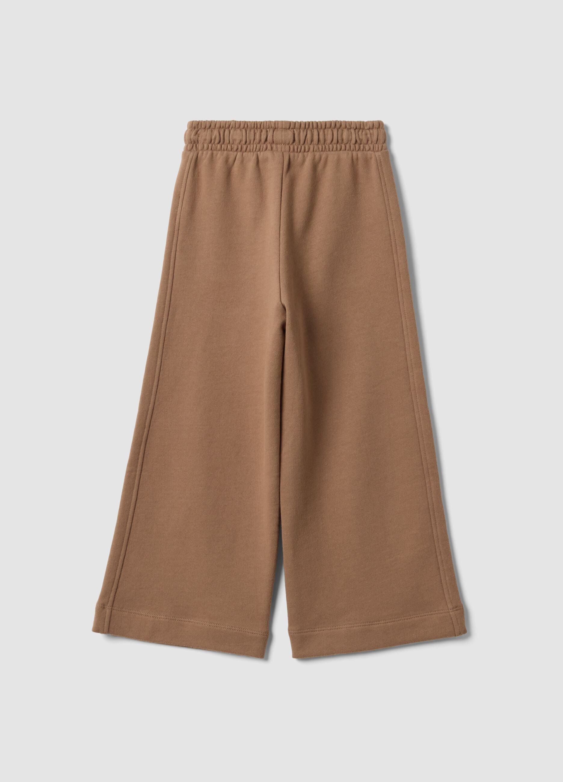 Pantaloni culotte marroni in puro cotone organico per bambina