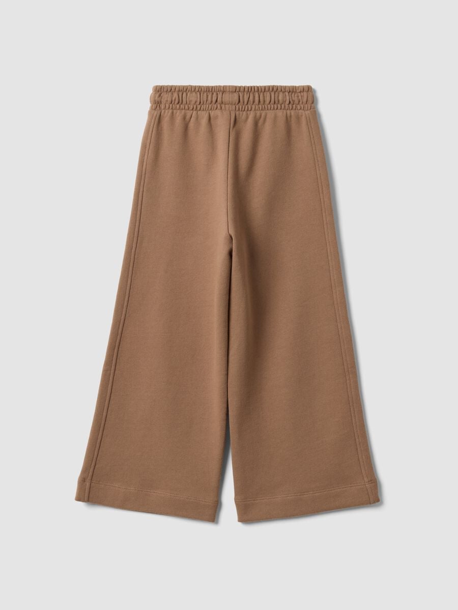 Pantaloni culotte marroni in puro cotone organico per bambina_1