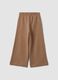 Pantaloni culotte marroni in puro cotone organico per bambina_1
