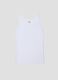 Regular fit white stretch cotton vest with lace trim_0
