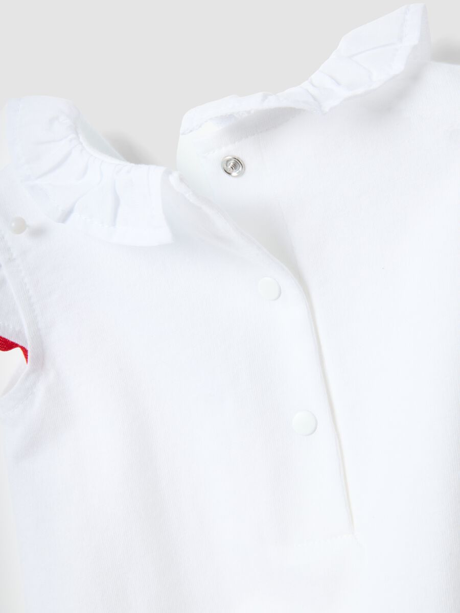 White pure cotton baby bodysuit featuring Minnie_3