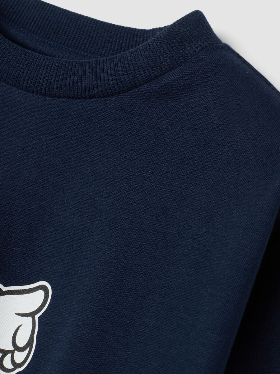 Blue oversized pure cotton crew-neck T-shirt with Mario Kart print_2
