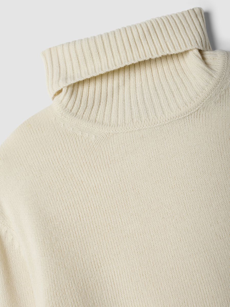 Maglia bianca a dolcevita regular fit in jersey knit_1