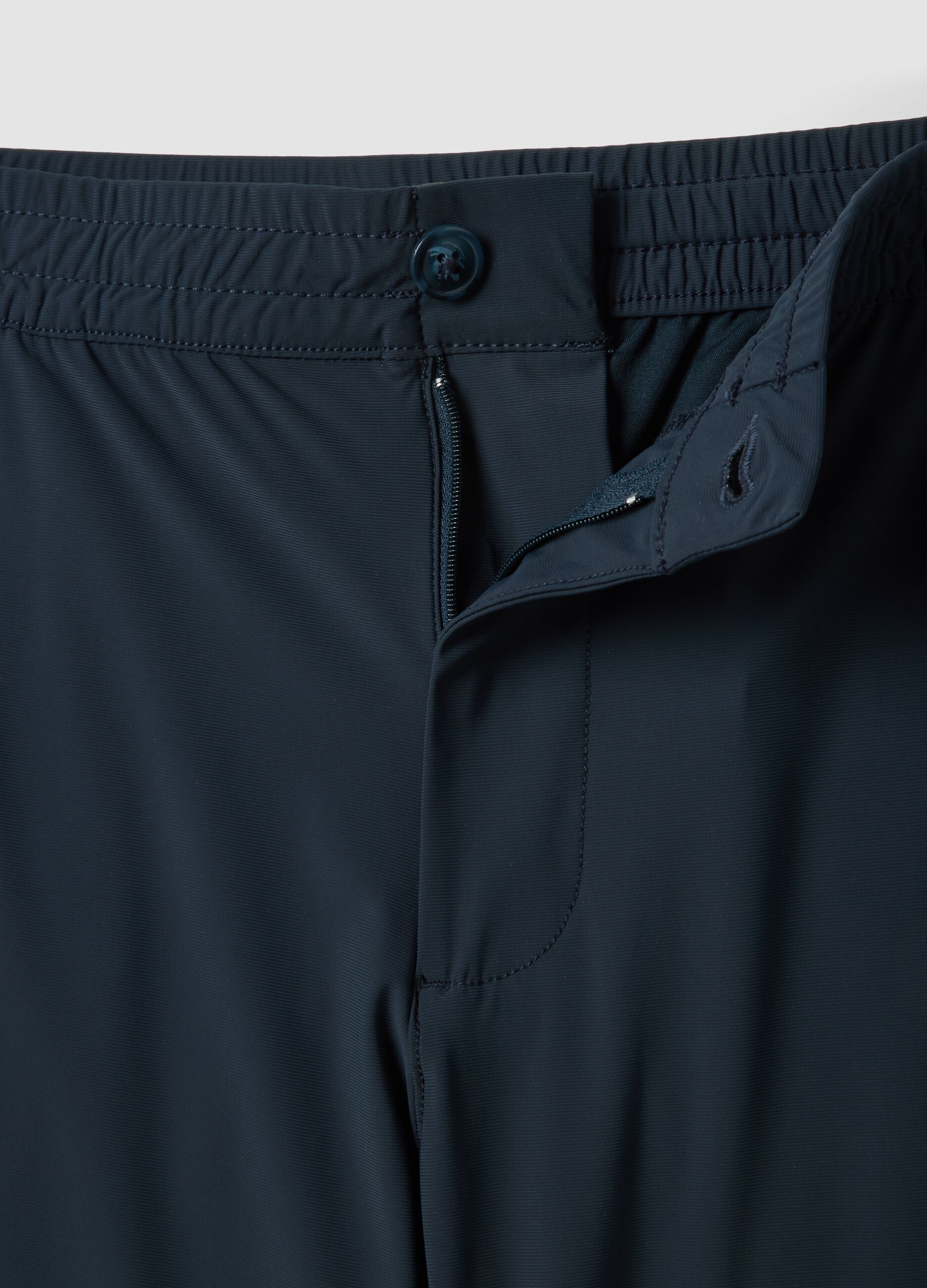 Blue regular-fit stretch chino Bermuda shorts