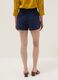 Blue regular-fit pure cotton shorts_3