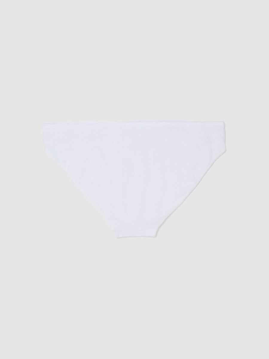 White Stretch Cotton Briefs Regular Fit for Girls_1
