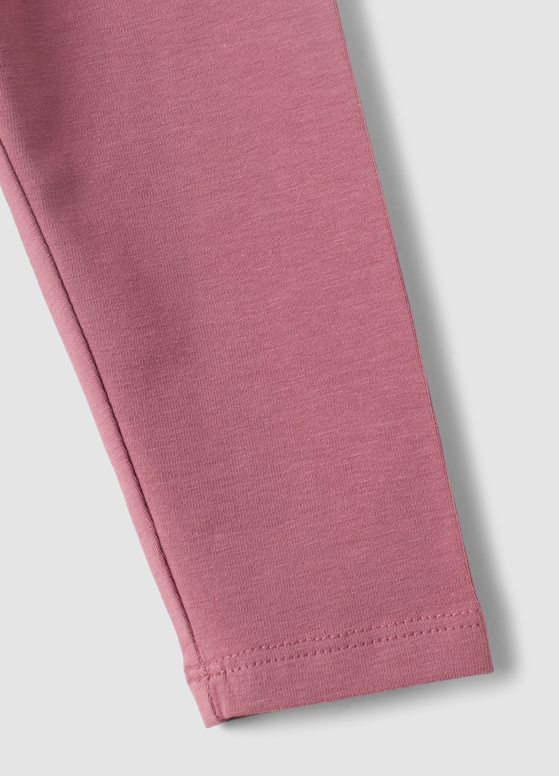 Purple slim-fit organic cotton blend leggings for baby girl