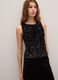 Black regular fit tank top with sequins_0
