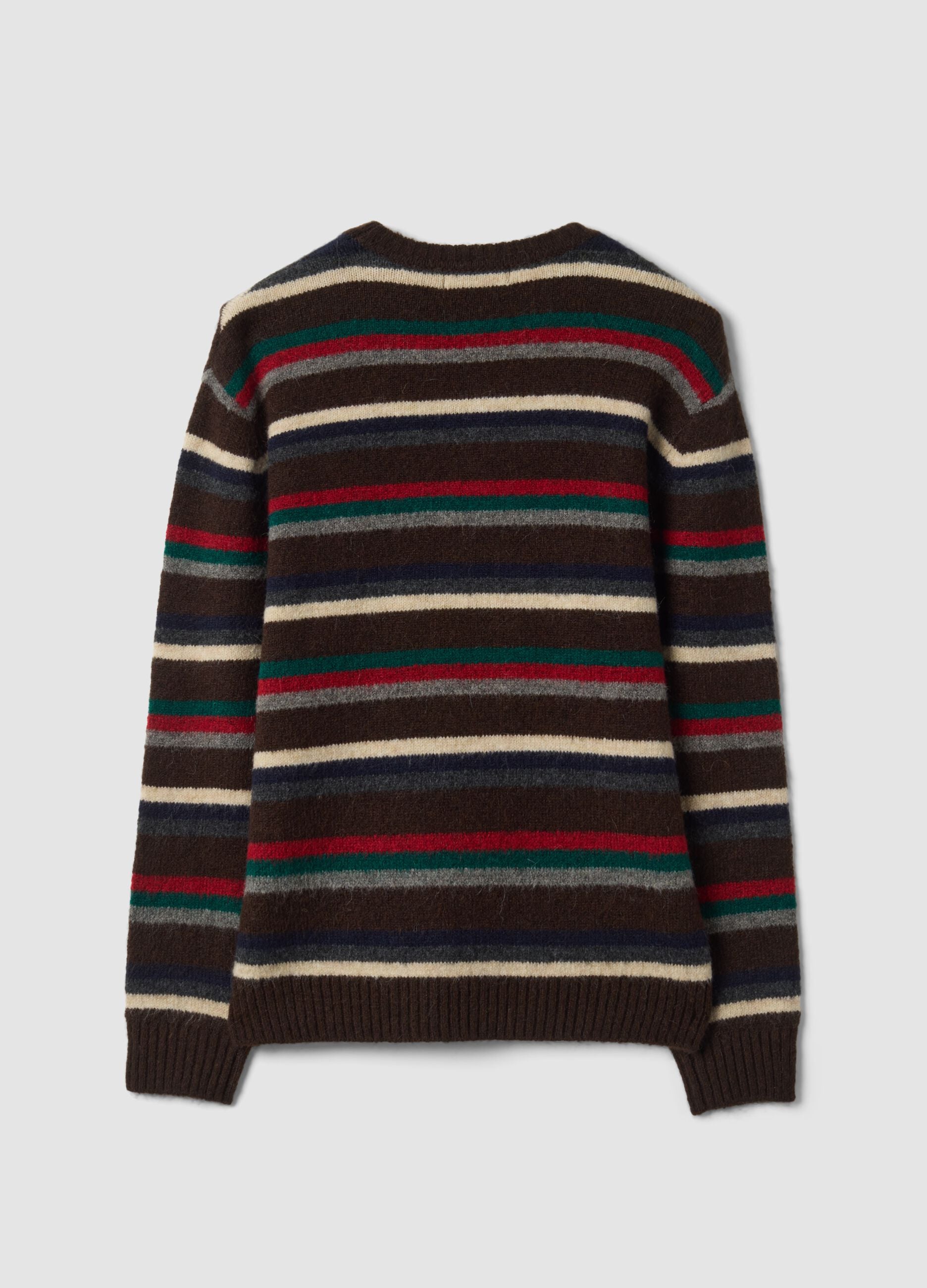 Maglia multicolor girocollo in lana e alpaca elasticizzato