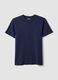 Blue short-sleeved pure cotton T-shirt_4